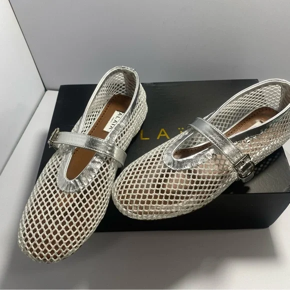 Alaia Silver Mesh Flats
